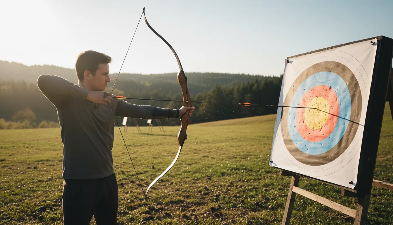 aim at 일러스트: to target or direct a goal towards something