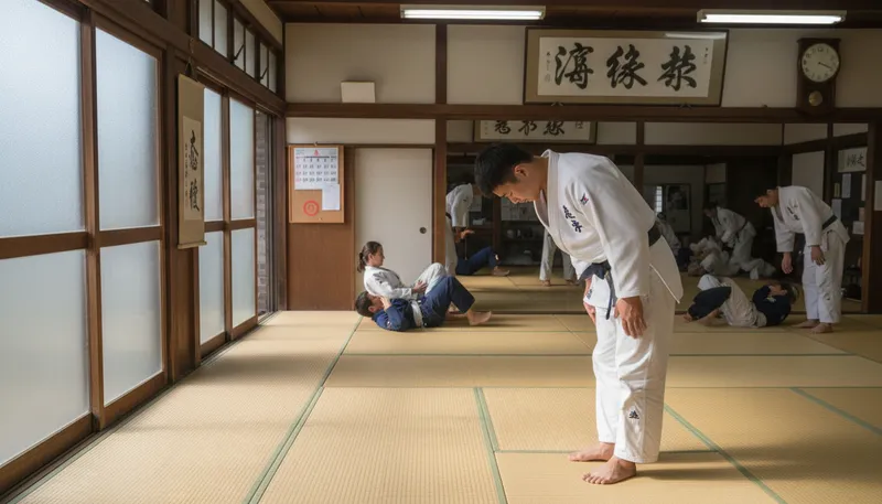 Illustration of judo: a martial art using throws and holds