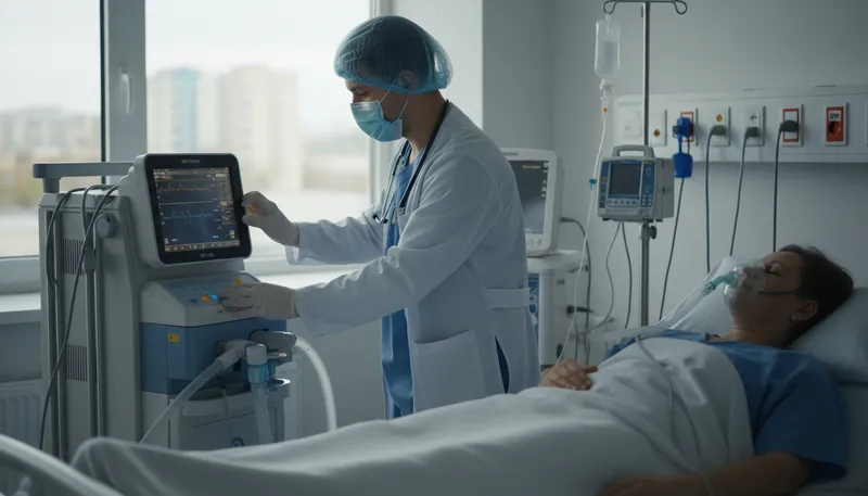 Illustration of ventilator: a machine that helps people breathe