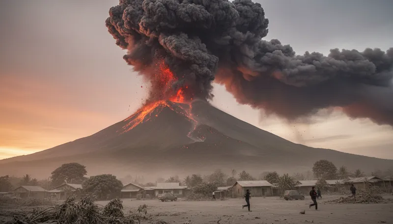 Illustration of erupt: To burst forth suddenly and violently.