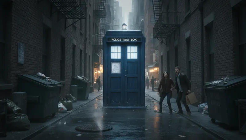 Illustration of tardis: a fictional time machine from a TV show