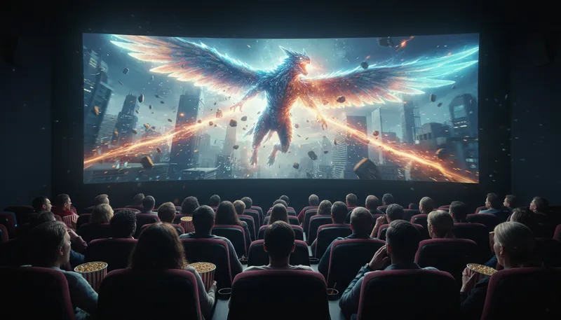 Illustration of cgi: Computer-generated imagery in films.