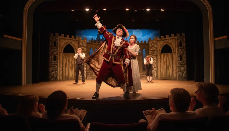 Illustration of ham: an overacting performer
