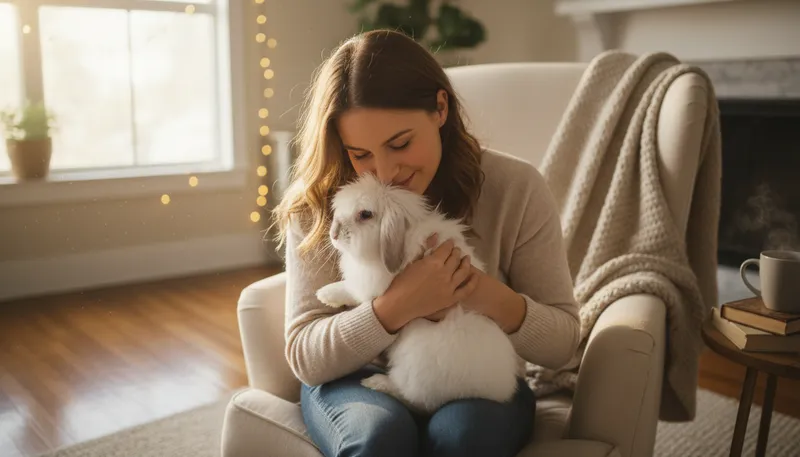 Illustration of snuggle bunny: a term of endearment for a cuddly person