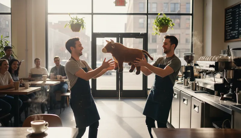 Illustration of throw the bull around: To chat casually or waste time.