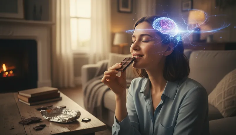 Illustration of dopamine: A chemical linked to pleasure and reward.