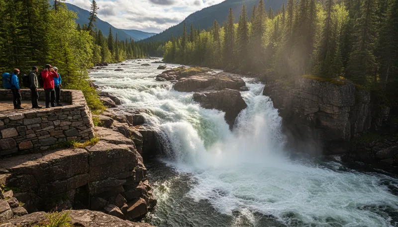 Illustration of sault: A term for a waterfall or rapids.