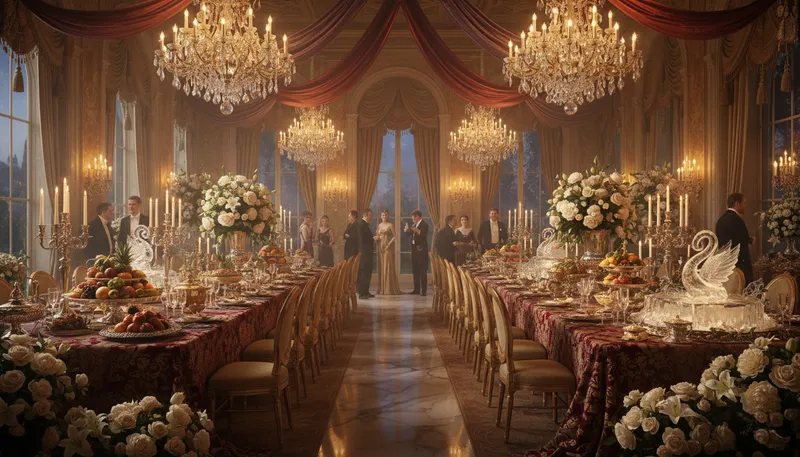 Illustration of sumptuous: rich and luxurious in appearance or quality.