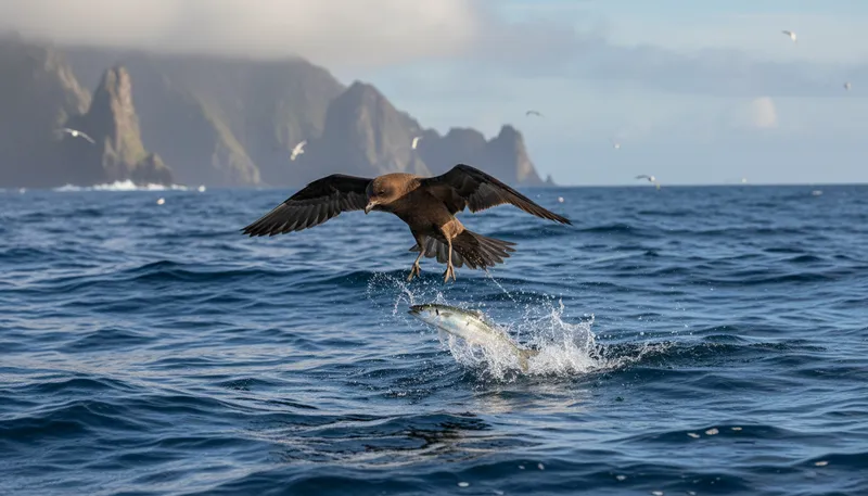 Illustration of jaeger: a type of seabird known for fishing