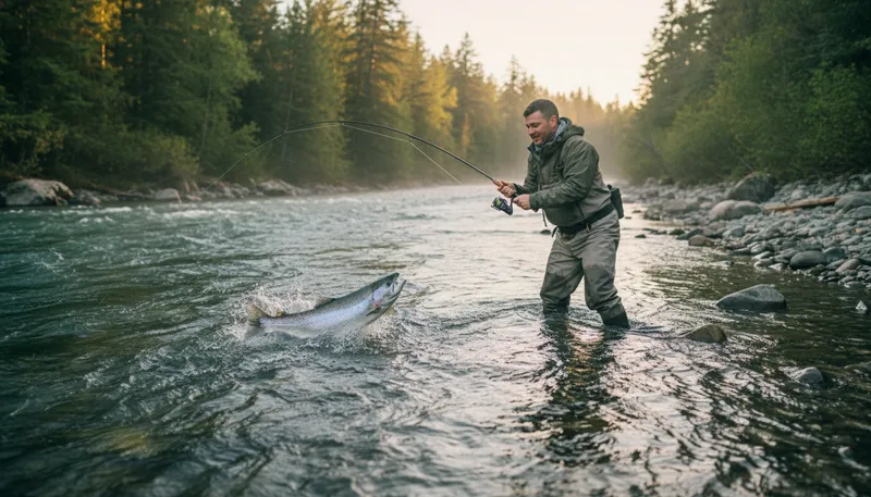 Illustration of steelhead: A type of fish known for its strength.