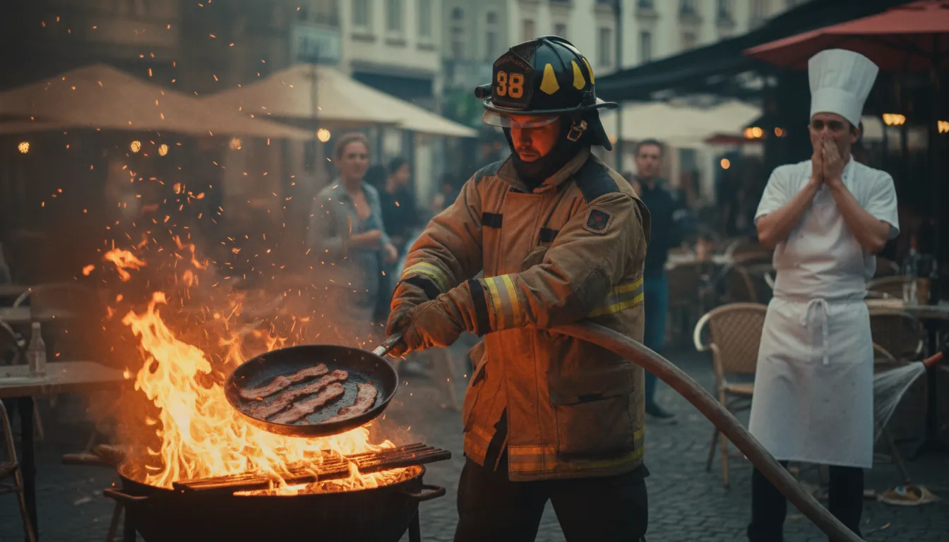 Иллюстрация pull someone's bacon out of the fire: Help someone avoid disaster.