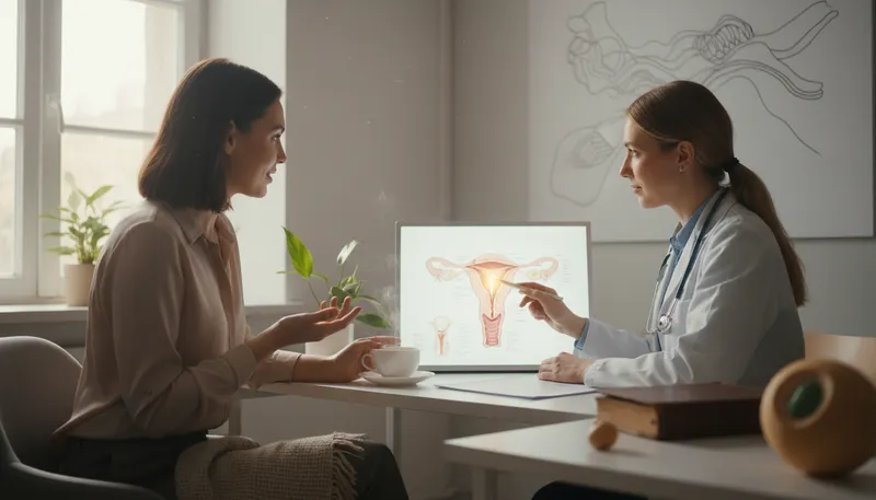Illustration of progesterone: A hormone involved in regulating the menstrual cycle.