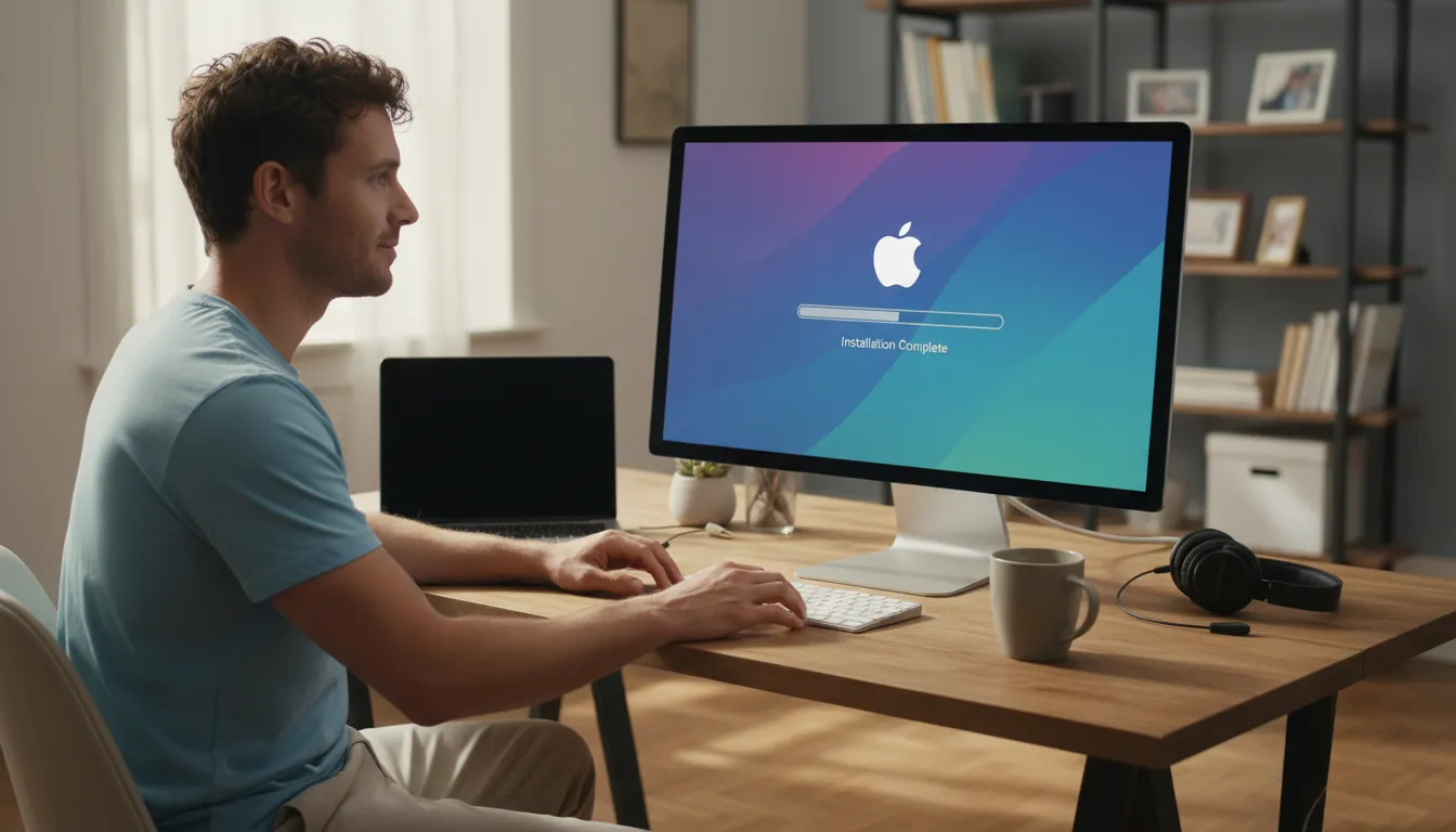 macOS 的插图：An operating system for Apple computers.