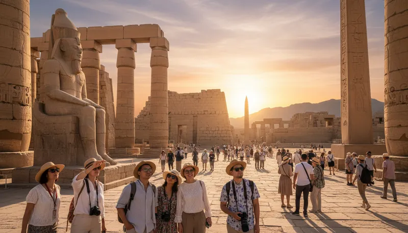 Illustration of luxor: A city in Egypt known for ancient temples.