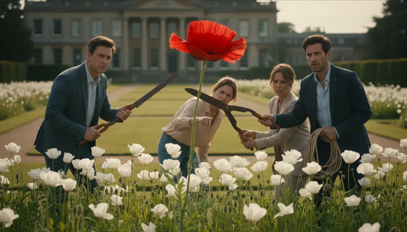 ภาพประกอบของ cut down the tall poppy: to criticize or diminish success.