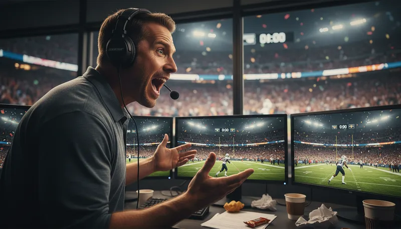 Illustration of commentator: A person who provides commentary, especially on events.