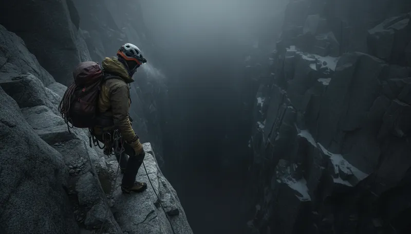 Illustration of abyss: A deep or bottomless chasm.
