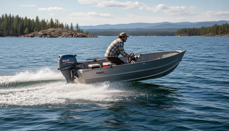 Illustration of outboard: Motor mounted outside the boat's hull.