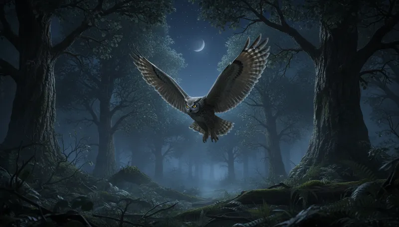 Illustration of nocturnal: Active during the night or darkness.