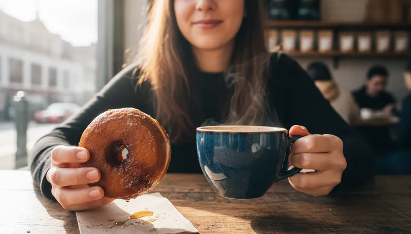 Illustration of sinker: a type of doughnut that sinks in oil