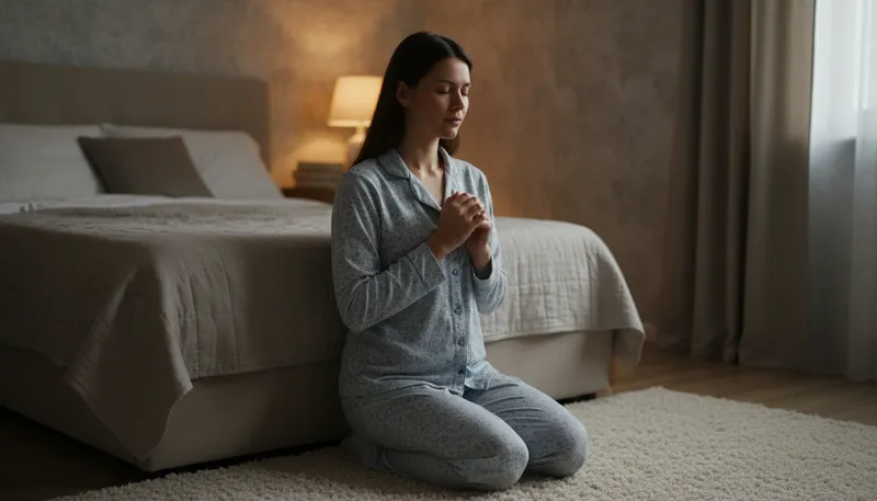 Illustration of say one's prayers: to pray for help or guidance