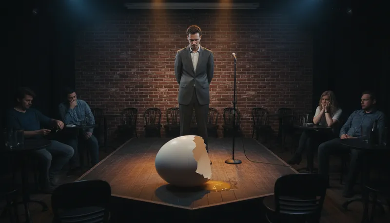 Illustration of lay an egg: fail badly or perform poorly.