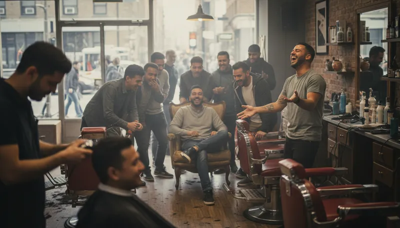 Illustration of barbershop: a place where haircuts and grooming are done