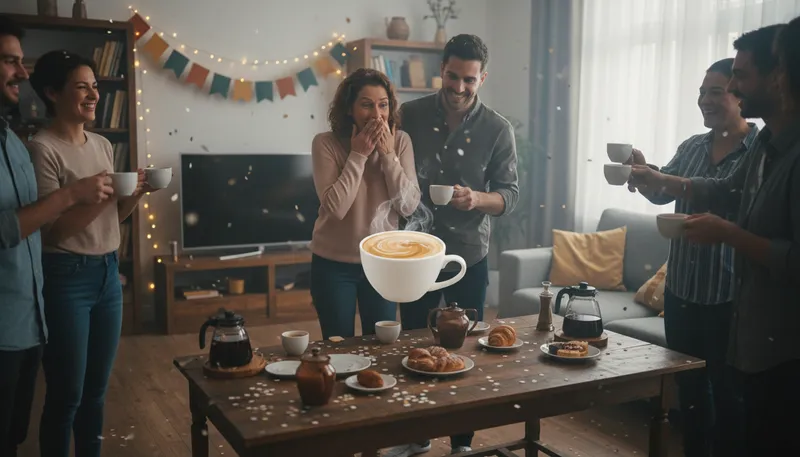 Illustration of cream in one's coffee: Something extra that enhances enjoyment.