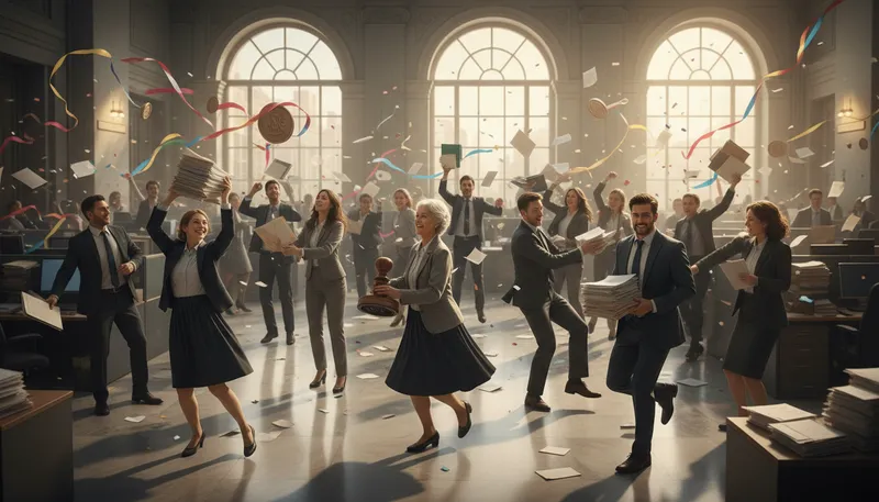 Illustration of merry dance: A confusing or troublesome situation.