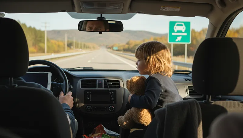 Illustration of are we there yet: a child's question about arriving at a destination
