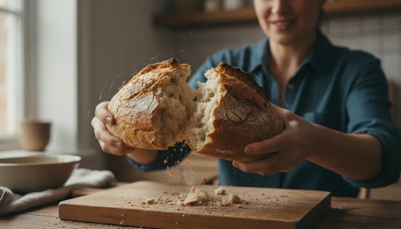 Illustration of crusty: Having a hard outer layer.