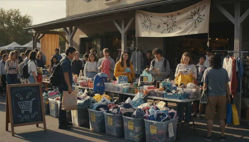 Illustration of sell bargains: to offer items at low prices