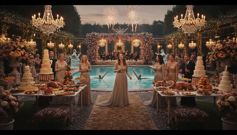 Illustration of extravagance: Excessive spending or lavish behavior.