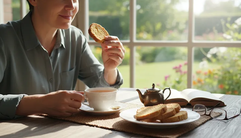 Illustration of rusk: A type of dry biscuit or bread.
