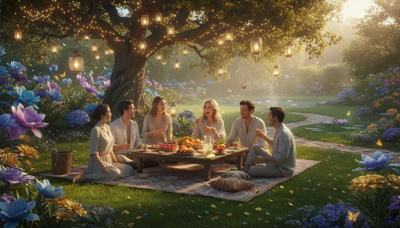 Illustration of everything in the garden is lovely: everything is perfect or going well
