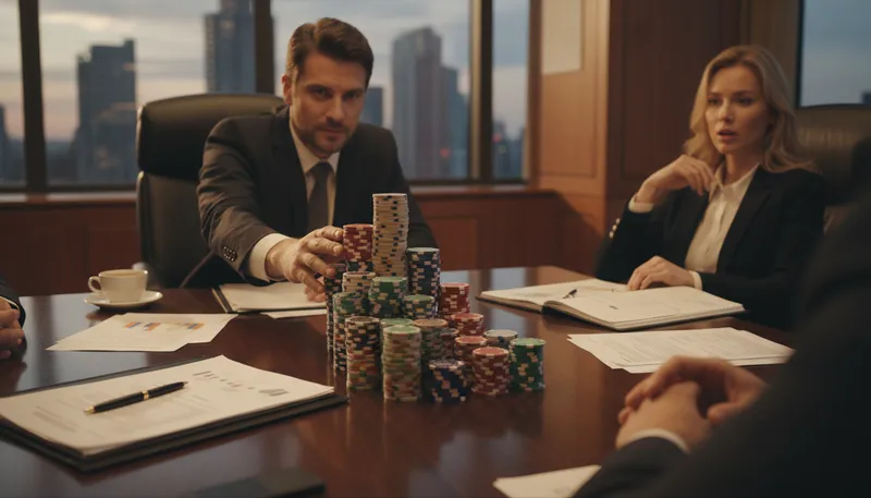 Illustration of up the ante: Increase the stakes or risks.