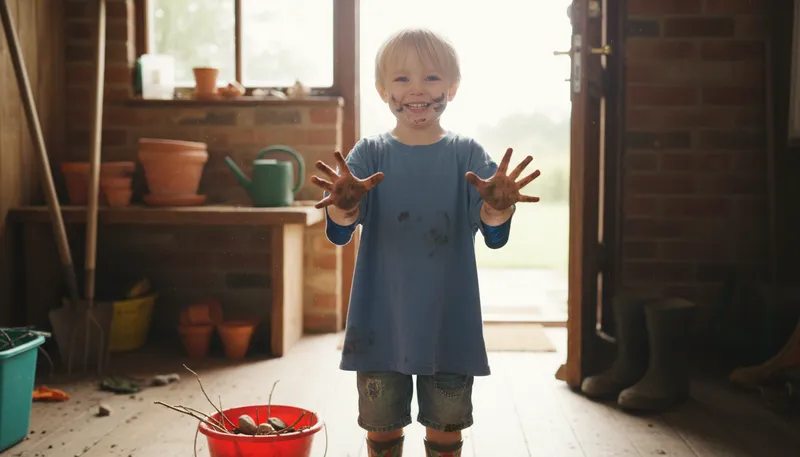 Illustration of dirty: Covered in or marked by dirt.