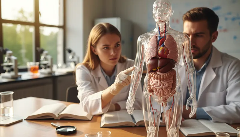 Illustration of anatomical: Related to the structure of living things.