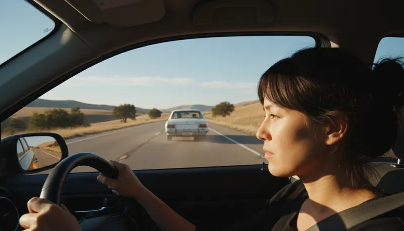 Illustration of overtake: To catch up to and pass someone.