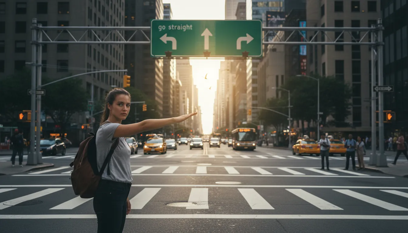 Illustrazione di go straight: move forward without turning