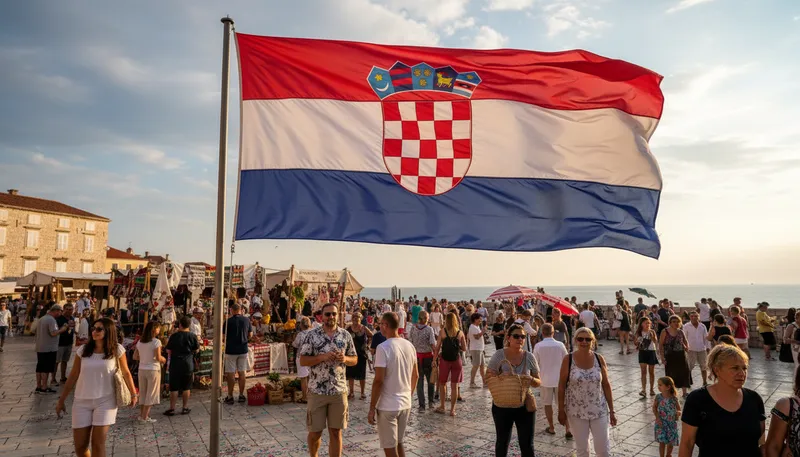 Illustration of croatian: Relating to Croatia or its people.