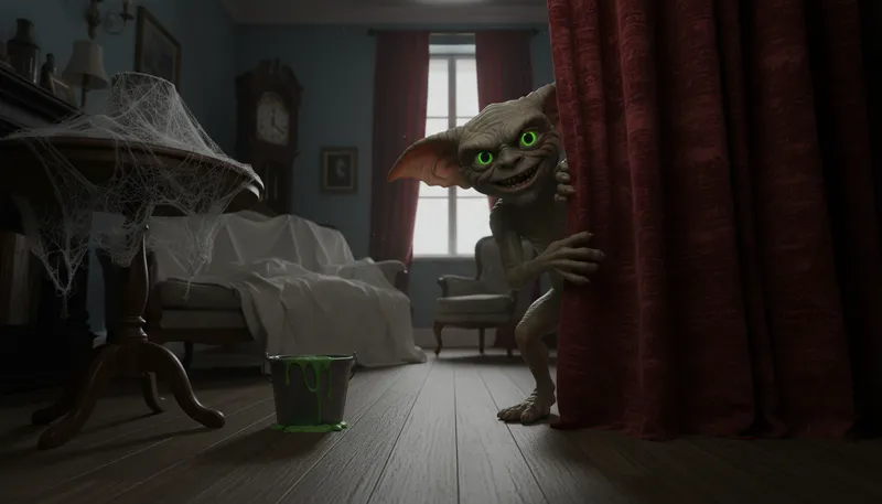 Illustration of gremlin: a mischievous creature causing trouble
