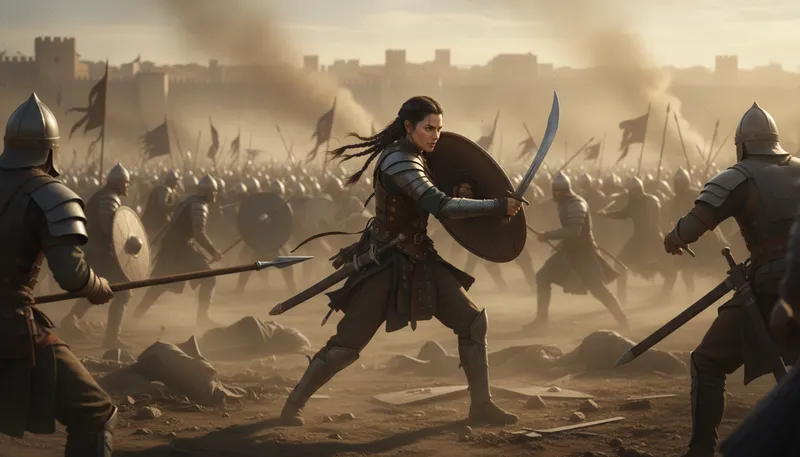 Illustration of xena: A fictional warrior princess from a TV series.