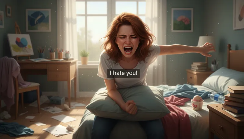 Illustration of i hate you: A strong expression of dislike.