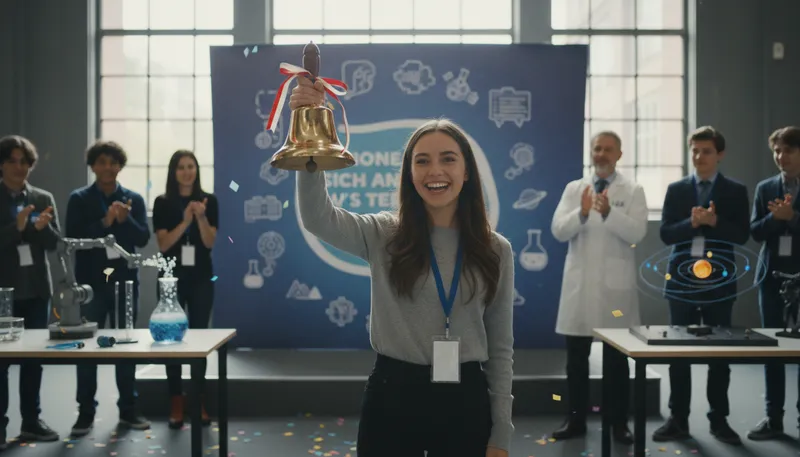 Illustration of bear away the bell: Win a prize or recognition.