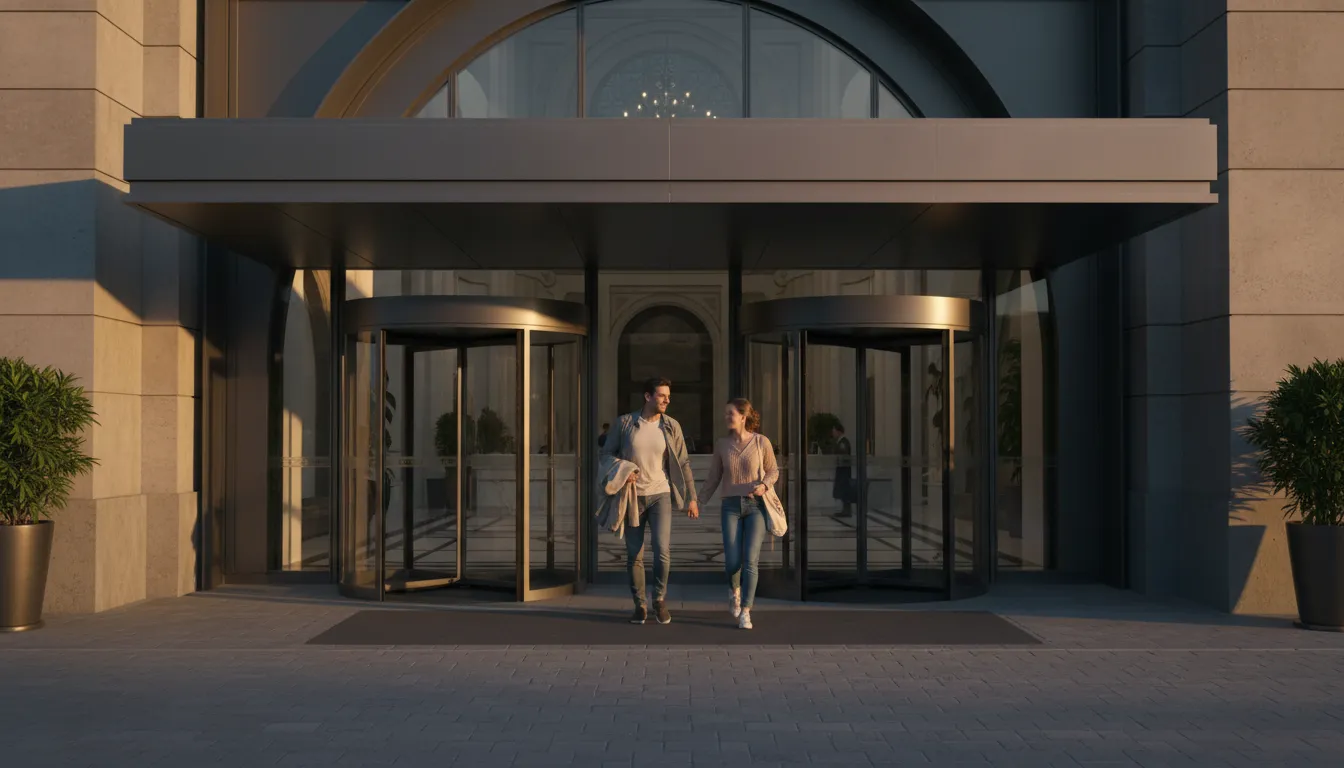entrance 일러스트: A way to go into a building or room.