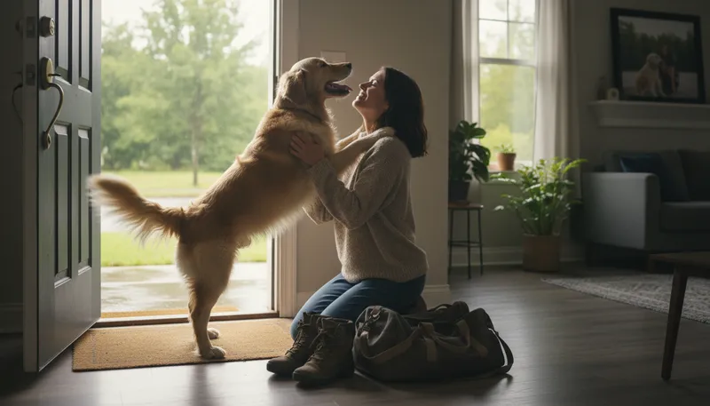 Illustration of welcome home: a warm greeting upon returning home