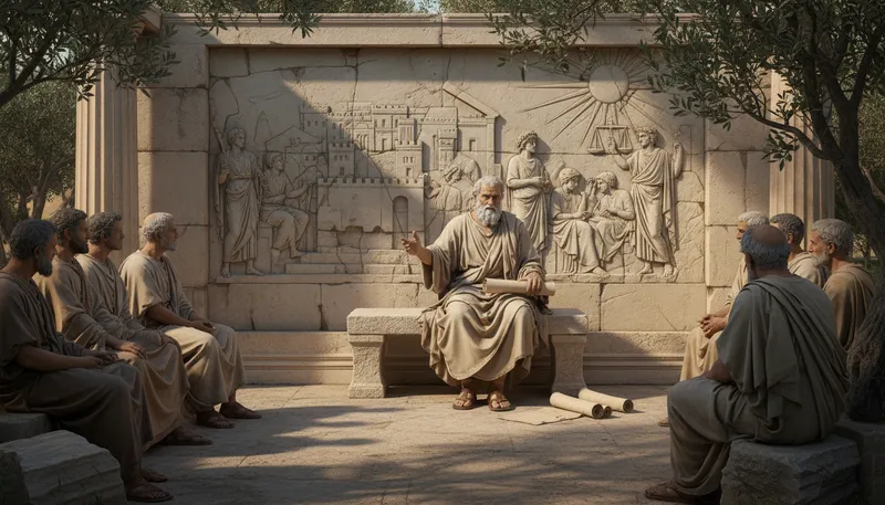 Illustration of plato: An ancient Greek philosopher and writer.