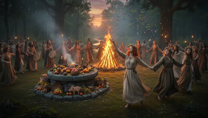 Illustration of pagan: A person practicing a polytheistic religion.