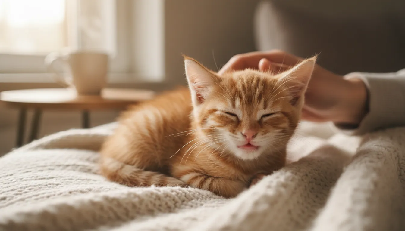 Иллюстрация purr: A soft, vibrating sound made by cats.